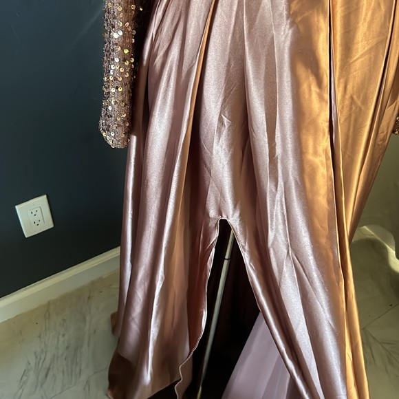 Elegant long dress Dusty  Rose Color Size 4 Small - Picture 5 of 12